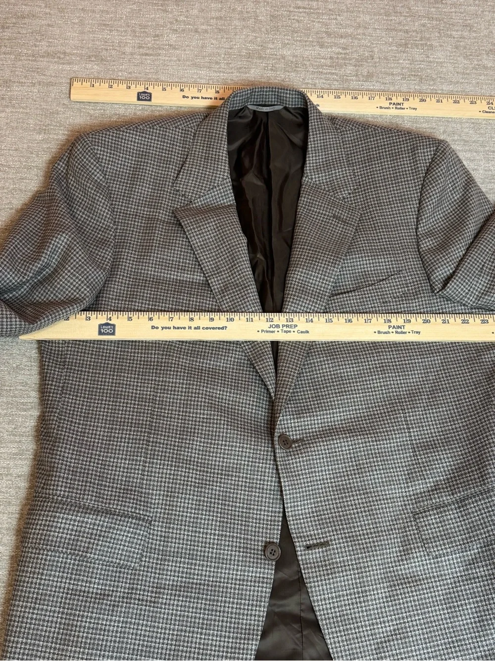 Canali 100% Wool MicroHoundstooth Grey and Brown Sport Coat